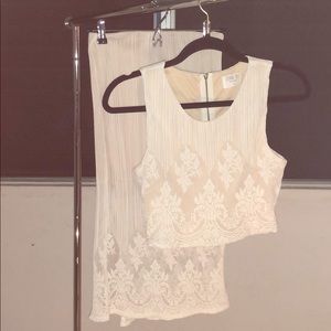 Two piece lace knit dress